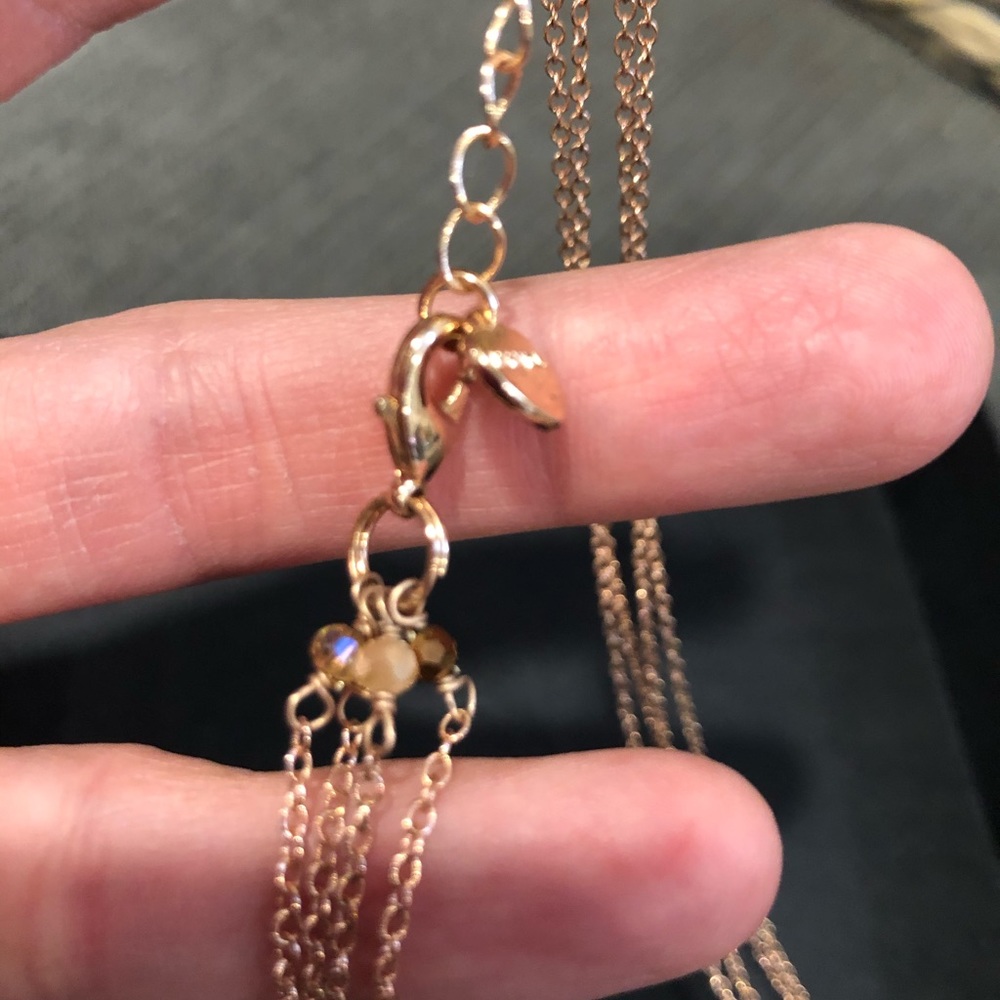 Rose Gold Colored Beadwork Statement Necklace. - image 4